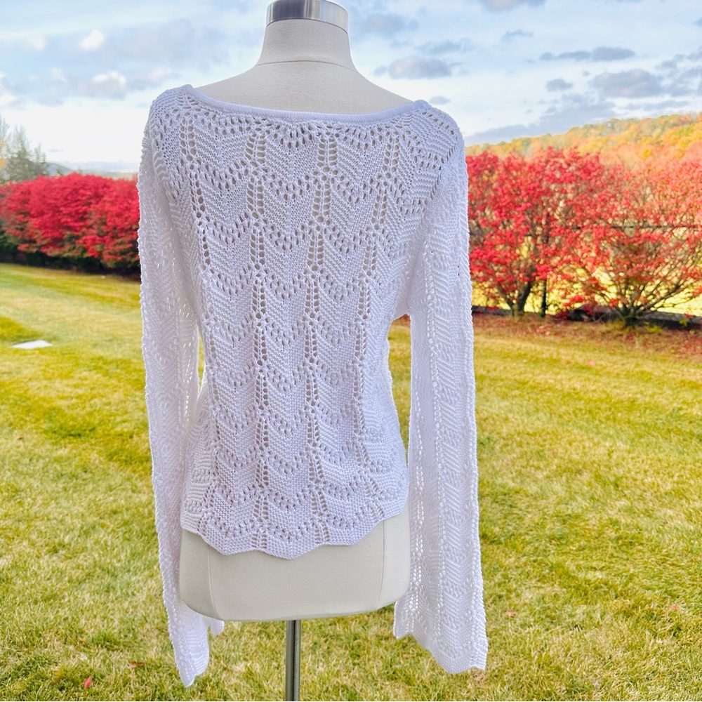 Hollister Crochet Long Bell Sleeve Jumper Sweater - Picture 11 of 16